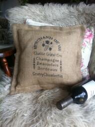 Hessian - Burlap Cushion, Vintage, Rustic, French Shabby Chic. Gift. Rustic. Farmhouse. Grain Sack. Christmas Present - thumbnail 1