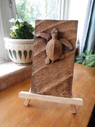 Green Sea Turtle Hatchling Wall Sculpture Art - thumbnail 1