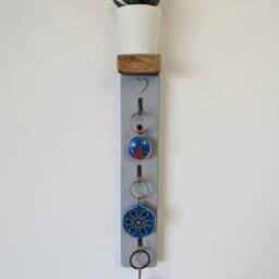 Vertical Key Holder Shelf With Hooks For Hallway/Entranceway Kitchen Bedroom Utility - Two Tone Grey - 0111 - thumbnail 2