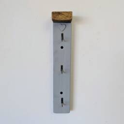 Vertical Key Holder Shelf With Hooks For Hallway/Entranceway Kitchen Bedroom Utility - Two Tone Grey - 0111 - thumbnail 4