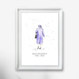 Queen Elizabeth Rip Memorabilia Print, The Watercolour, Your Majesty Remembrance, in Memory Of Her Rest in Peace, Art Print - thumbnail 1