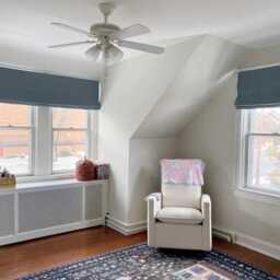 Linen Roman Blind-Black Out Blind in Greyish Duck Egg Color -Hardware Is Included-Custom - thumbnail 3