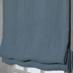Linen Roman Blind-Black Out Blind in Greyish Duck Egg Color -Hardware Is Included-Custom - thumbnail 2