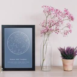 1St Anniversary Gift, Valentine Star Map, Map Night Sky Print, Mother's Day Gift, Wedding Day Birthday Stars, Print Only - thumbnail 2
