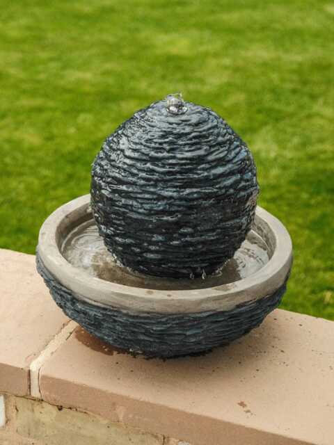 Ocean Ball Water Feature Slate Effect Garden Light Up Led Outdoor Decor Gift - image 1
