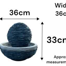 Ocean Ball Water Feature Slate Effect Garden Light Up Led Outdoor Decor Gift - thumbnail 2