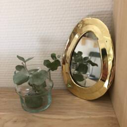 Set Of 6 Mini Mirrors in Gilded Copper/Brass Teardrop Eye Shape/Handmade Moroccan Wall Mirror - thumbnail 3