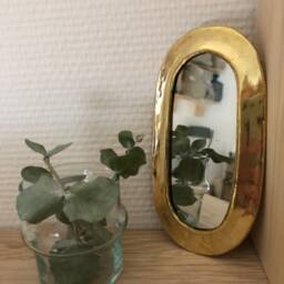 Set Of 6 Mini Mirrors in Gilded Copper/Brass Teardrop Eye Shape/Handmade Moroccan Wall Mirror - thumbnail 2