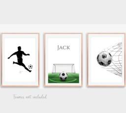 Football Prints, Wall Art, Boys Bedroom Personalised Boy Gift, Room Decor - thumbnail 1