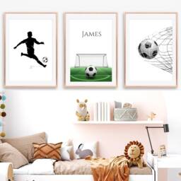 Football Prints, Wall Art, Boys Bedroom Personalised Boy Gift, Room Decor - thumbnail 3