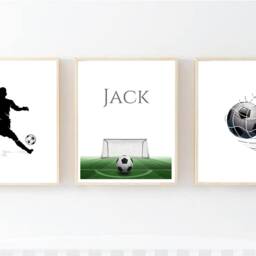 Football Prints, Wall Art, Boys Bedroom Personalised Boy Gift, Room Decor - thumbnail 2