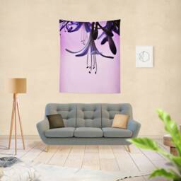 Purple Floral Tapestry, Nature Wall Hanging, Garden Flag - thumbnail 1
