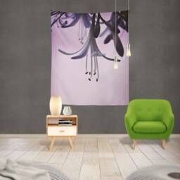 Purple Floral Tapestry, Nature Wall Hanging, Garden Flag - thumbnail 2