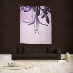 Purple Floral Tapestry, Nature Wall Hanging, Garden Flag - thumbnail 3