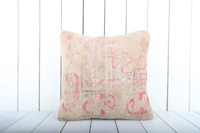 Vintage Turkish Kilim Pillow Cover Bohemian Cushion - 16x16 - image 1