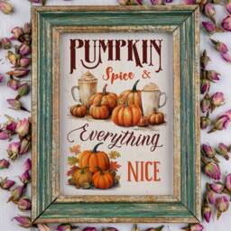Pumpkin Spice Everything Nice Poster/Autumn Home Decoration Decor Latte Leaves Fall Lover Birthday Gift - thumbnail 3