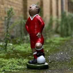 Football Player Statue Hand Painted Soccer Figurine Concrete Man Decoration Outdoor Footballer Ornament Cement Yard Art Sports Lover Gift - thumbnail 4