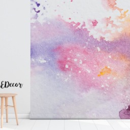 Candy Watercolor Stains Removable Wallpaper, Sweet Wall Mural, Nursery, Colorful, Peel & Stick, Repositionable, Decal, Adhesive #27 - thumbnail 2