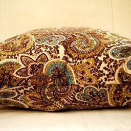 Paisley Pillow Cover, Chocolate Brown Cotton, 20 - thumbnail 3