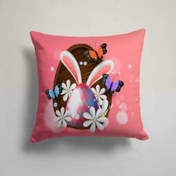 Spring Decoration Pillow Case-Happy Easter Cushion Cover-Bunny Pillow Cover-Painted Eggs Cushion Case-Gift For Her Cushion-Handmade Material - thumbnail 2