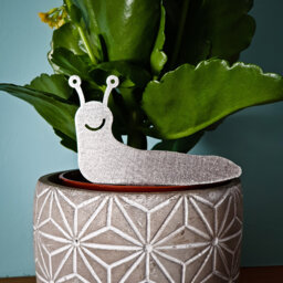 Quirky Stainless Steel Slug Plant Pot Decor, Garden Ornament, Unusual Flower Decoration - thumbnail 1