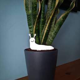 Quirky Stainless Steel Slug Plant Pot Decor, Garden Ornament, Unusual Flower Decoration - thumbnail 2