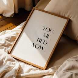 You Me Bed Now Print - Romantic Master Bedroom Wall Art Unframed - thumbnail 2
