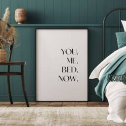 You Me Bed Now Print - Romantic Master Bedroom Wall Art Unframed - thumbnail 3