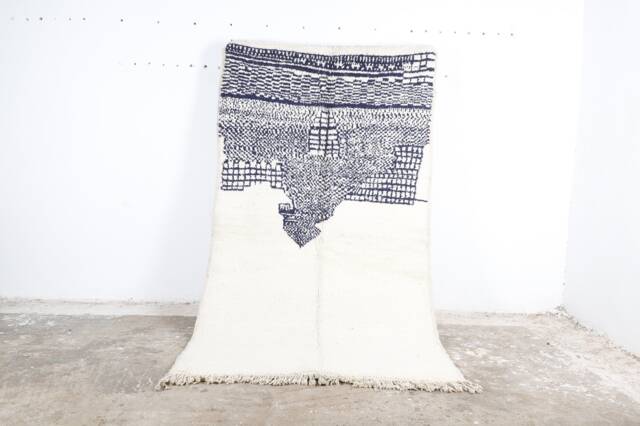 Handmade Boujad Wool Rug Contemporary Moroccan Berber Carpet - image 1