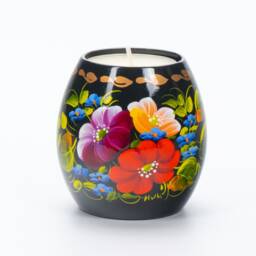 Ukrainian Tealight Candle Holder Handmade Wooden Gift S041 - thumbnail 3