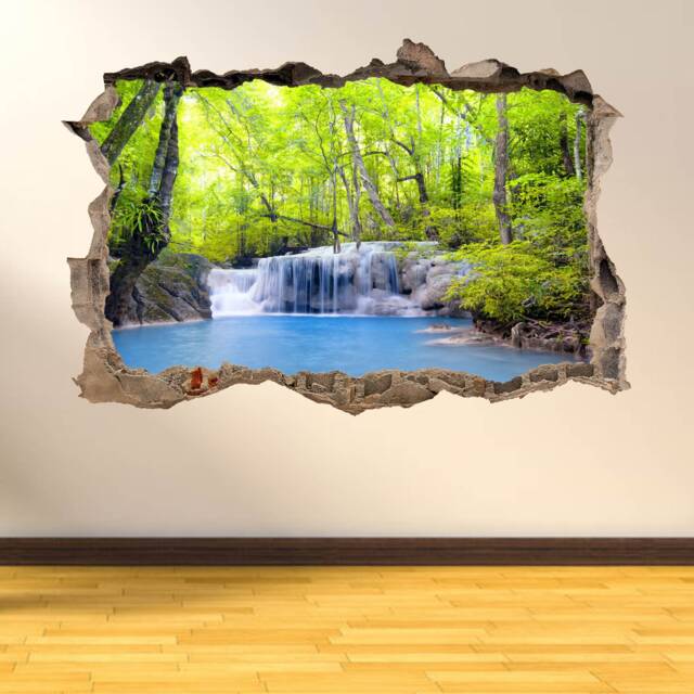 Waterfall Forest Wall Decal Sticker Mural Poster Print Art Home Office Decor Nature Beauty Al11 - image 1