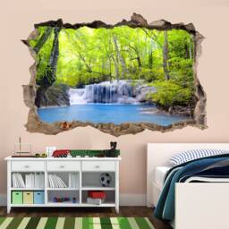 Waterfall Forest Wall Decal Sticker Mural Poster Print Art Home Office Decor Nature Beauty Al11 - thumbnail 2