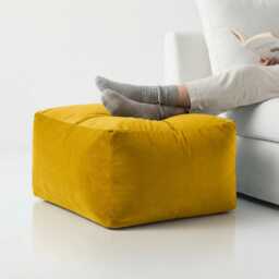 Bean Bag Pouffe Footstools Lemon Velvet Rectangle Ottoman Style Footstool Pouf - thumbnail 2