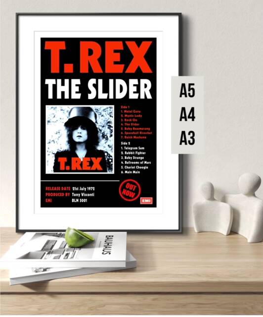 Marc Bolan T.rex The Slider Gicl??e Art Print Poster A5 A4 A3 - Memorabilia Music Wall Lover Fan Gift 70S Glam - image 1