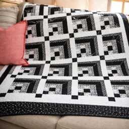 Bustling Street Quilt Pattern PDF - Modern Black & White Monochrome Geometric Design 72x86 Large Throw Digital Download - thumbnail 3