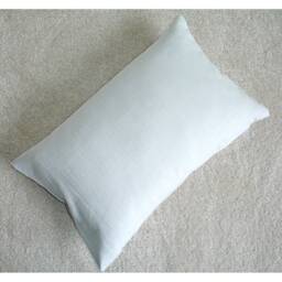 "Linen Travel Pillow Cover Small 10x16 Tempur Sham Case With Zip 40x26cm Plain Block Solid Pale Grey Gray Colour Oblong Cushion 16""x10" - thumbnail 3