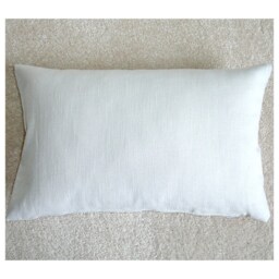"Linen Travel Pillow Cover Small 10x16 Tempur Sham Case With Zip 40x26cm Plain Block Solid Pale Grey Gray Colour Oblong Cushion 16""x10" - thumbnail 2