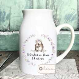 Personalised Mother's Day Gift If Mums Were Flowers Nana Mummy Nanna Nanny Gift Deer Hedgehog Floral Ceramic Small Vase Jug Mug Birthday - thumbnail 3