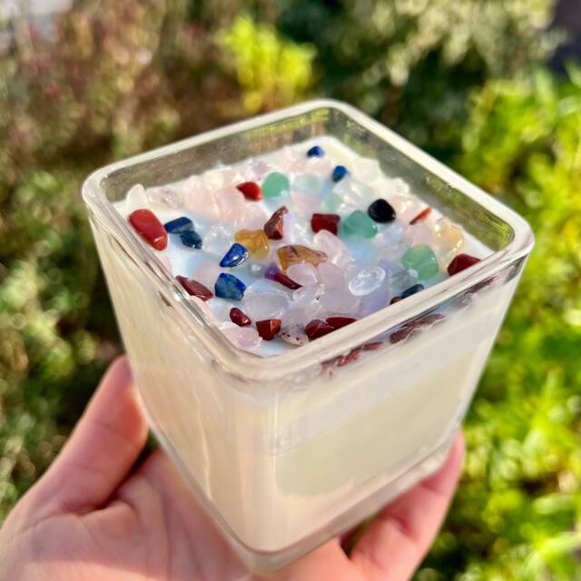 Natural Crystal Candle Healing Stone Gemstone Crystals Scented Spiritual Home Decor Gift - image 1