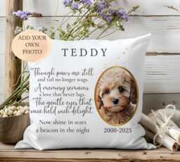 Personalised Own Portrait Dog Keepsake Cushion Pet Loss Memorial Pillow Gift - thumbnail 1