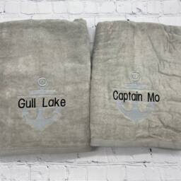 Anchor Personalized Beach Towel Monogrammed Pool Party Birthday Gift Bridesmaids Bridal Favors Nautical - thumbnail 2