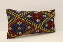 Kilim Pillow Cover 10x20 Inches 25x50 cm Lumbar Cushion Throw Sofa 4Yef-620