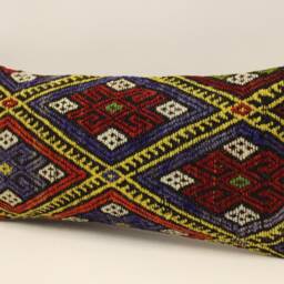 Kilim Pillow Cover 10x20 Inches 25x50 cm Lumbar Cushion Throw Sofa 4Yef-620 - thumbnail 3