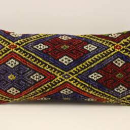 Kilim Pillow Cover 10x20 Inches 25x50 cm Lumbar Cushion Throw Sofa 4Yef-620 - thumbnail 2