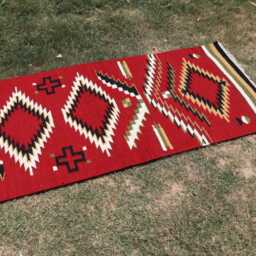 Navajo Red Runner Rug 3x10, Tribal Southwestern Rug, Handmade Woolen Dhurrie Bohemian Area Runner, Entry Way Runner, Corridor - thumbnail 3