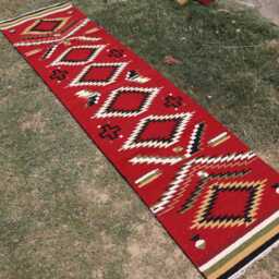 Navajo Red Runner Rug 3x10, Tribal Southwestern Rug, Handmade Woolen Dhurrie Bohemian Area Runner, Entry Way Runner, Corridor - thumbnail 2