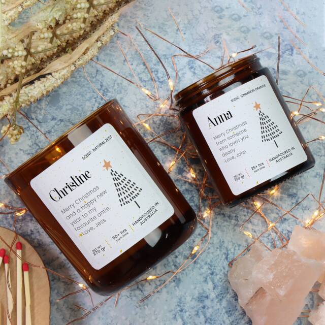 Personalised Christmas Scented Soy Candle, Gift - image 1