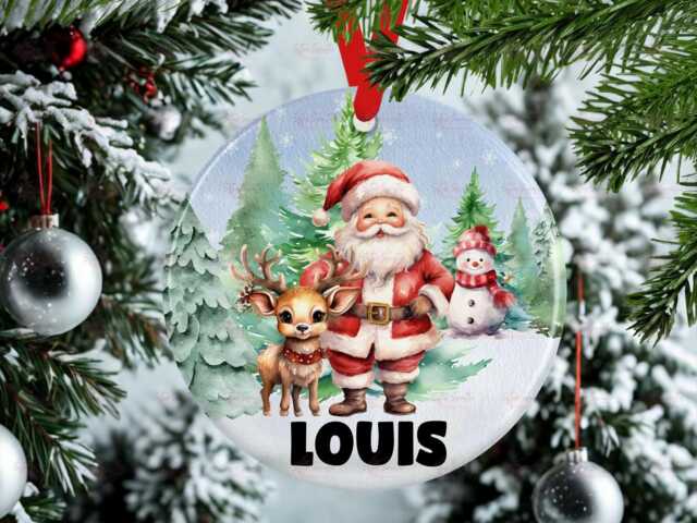 Personalised Kids Christmas Decoration - Grandson Gift Custom Bauble For Boys & Girls Stocking Filler Eve Box - image 1