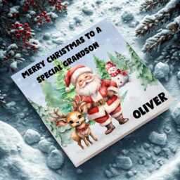 Personalised Kids Christmas Decoration - Grandson Gift Custom Bauble For Boys & Girls Stocking Filler Eve Box - thumbnail 3