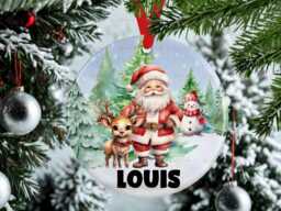 Personalised Kids Christmas Decoration - Grandson Gift Custom Bauble For Boys & Girls Stocking Filler Eve Box